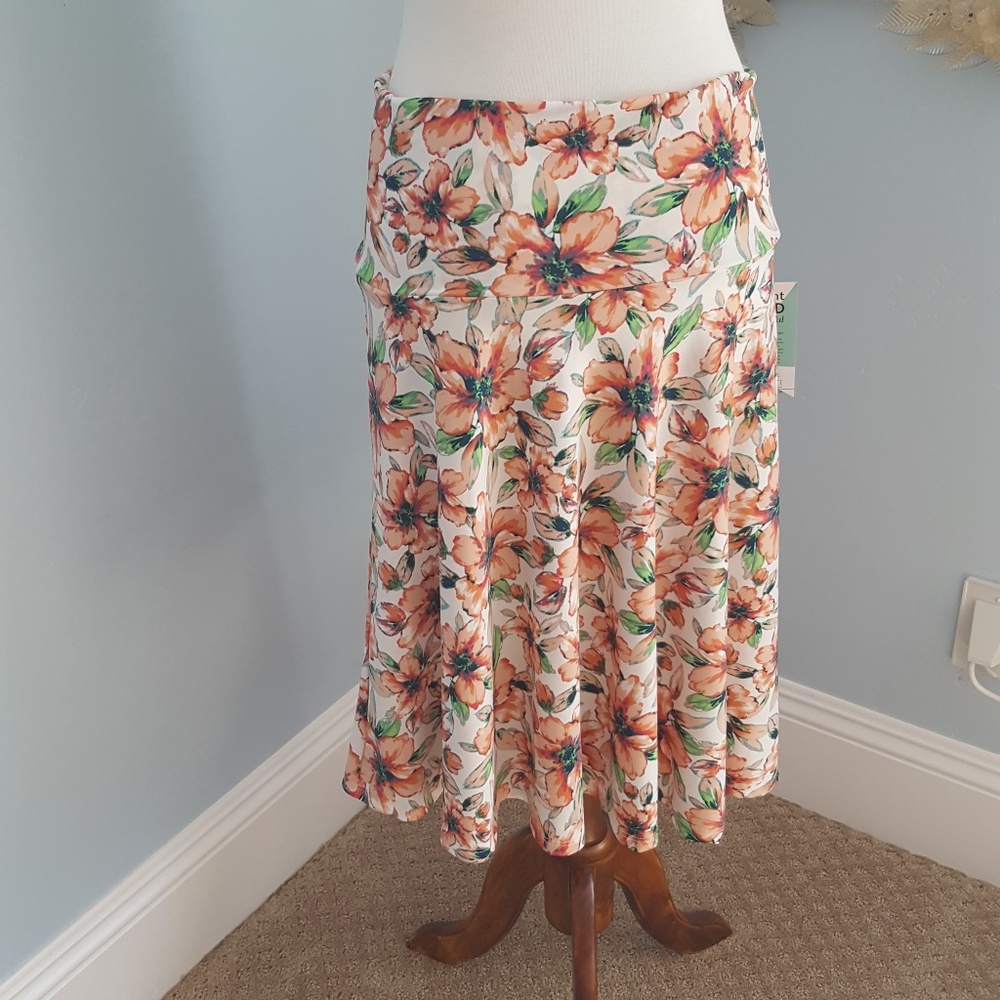 Honey & Lace Floral Midi Skirt w/ Pockets L NWT